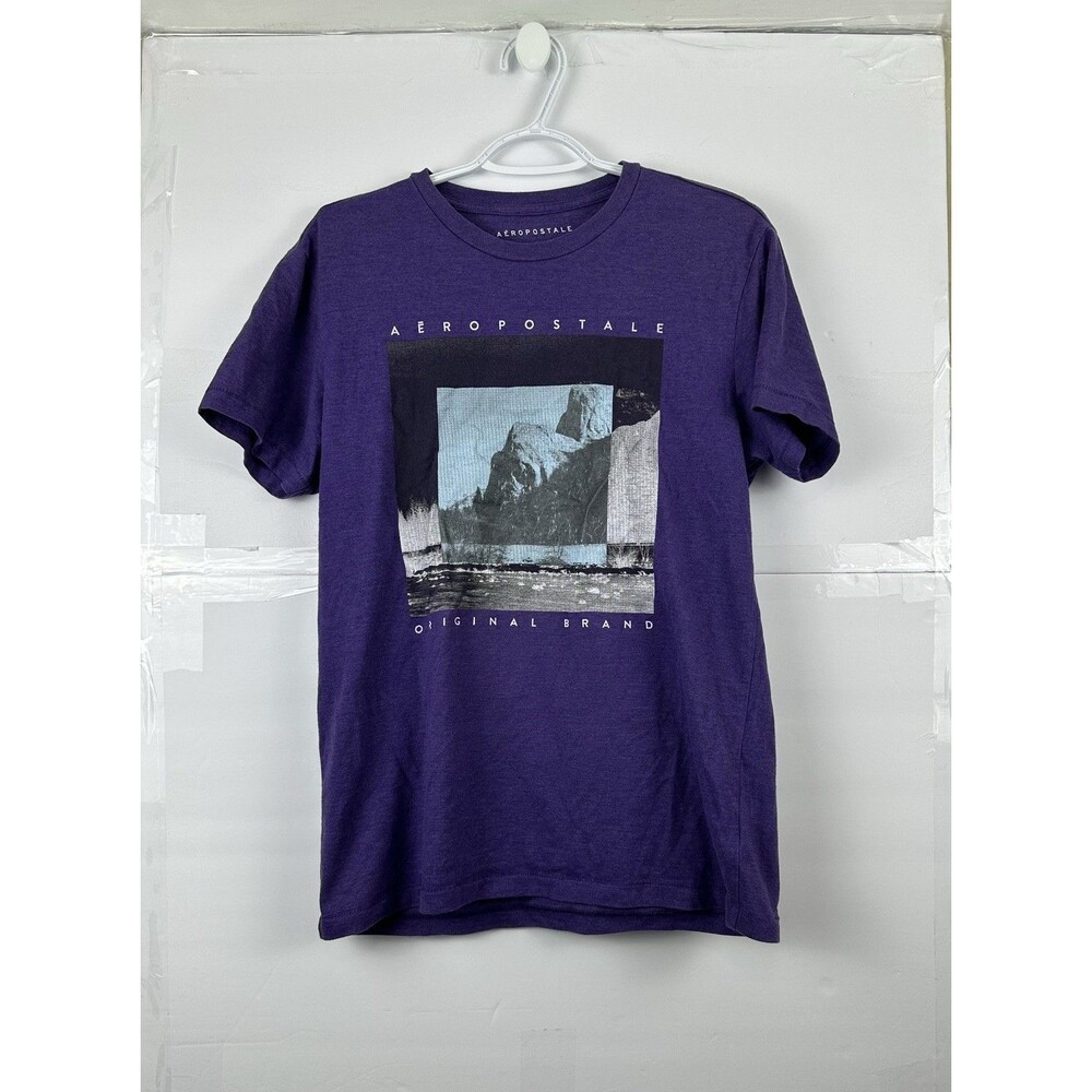 Aeropostale Men's Small Graphic Tee Purple Heather Mountain Original Brand Shirt